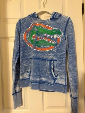 Florida Gators Hoodie Womens Small Vanity Zen J America Cropped Burnout Blue